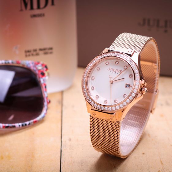 Đồng Hồ Julius JS-040B Kèm Dây Da (Đồng) - Julius