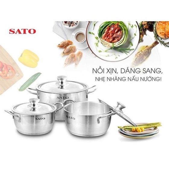 Bộ Nồi Inox 430 3 Đáy ST-BI311
